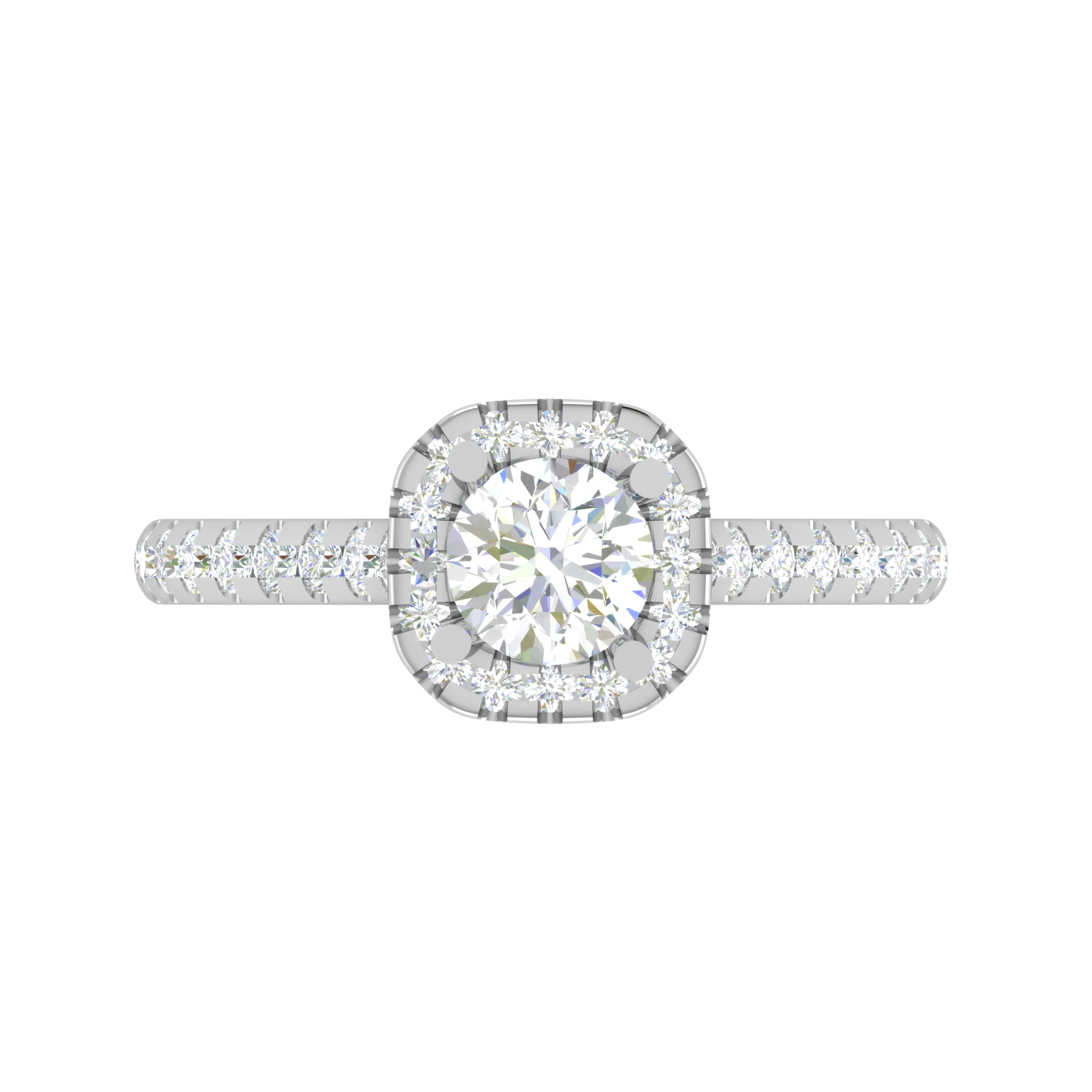 0.50 cts Solitaire Halo Diamond Shank Platinum Ring JL PT RH RD 254