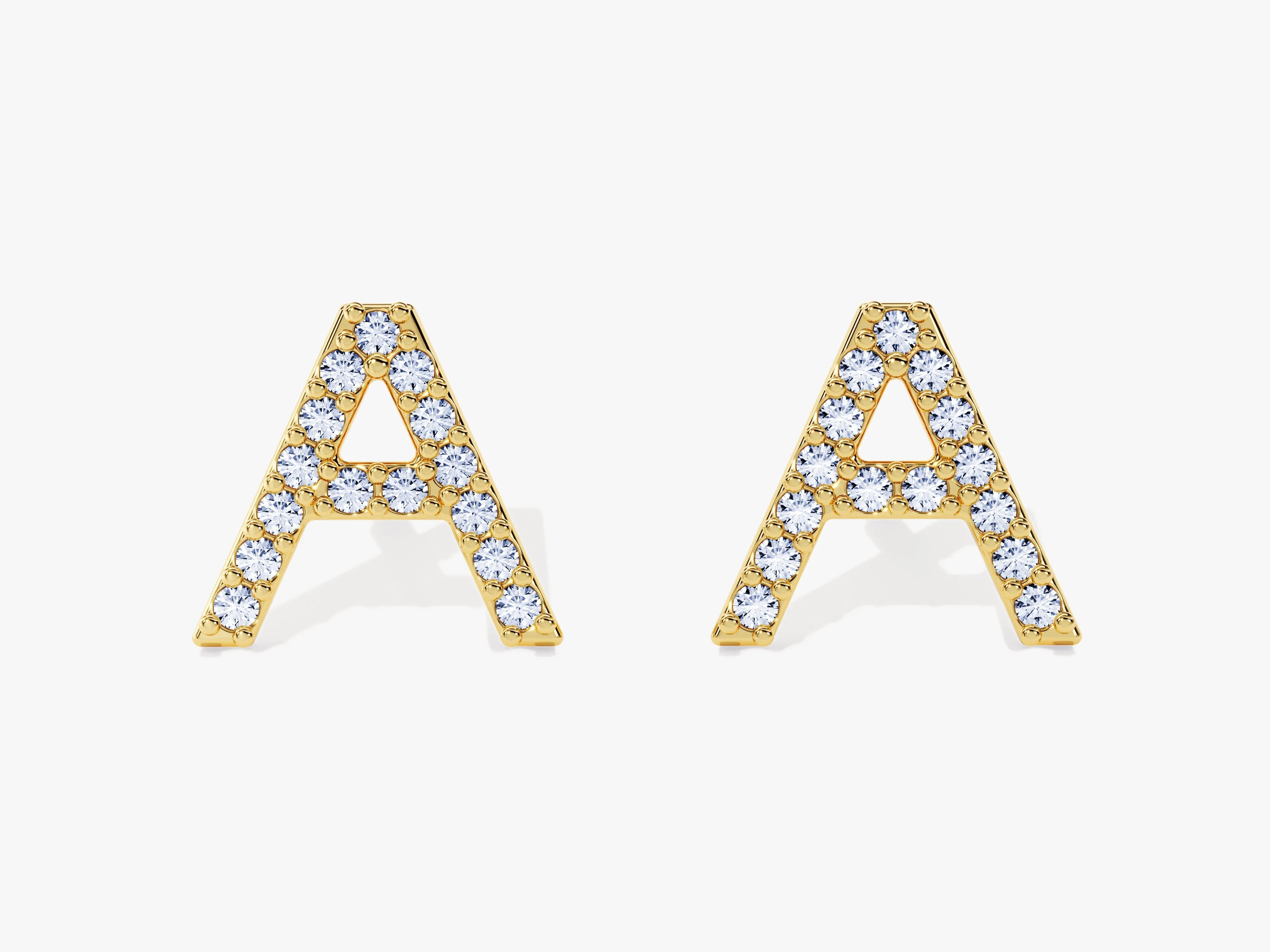 Birthstone Initial Stud Earrings - Gold Vermeil